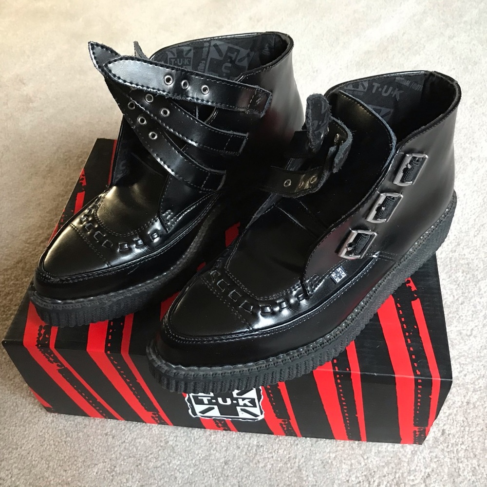 3 Buckle Pointed Creeper Boots by T.U.K. TUK